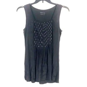 3/$27* Coldwater Creek Charcoal Gray Sequin Tunic Blouse Tank Top  Size 6/8